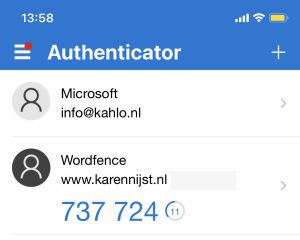 Voorbeeld Microsoft Authenticator