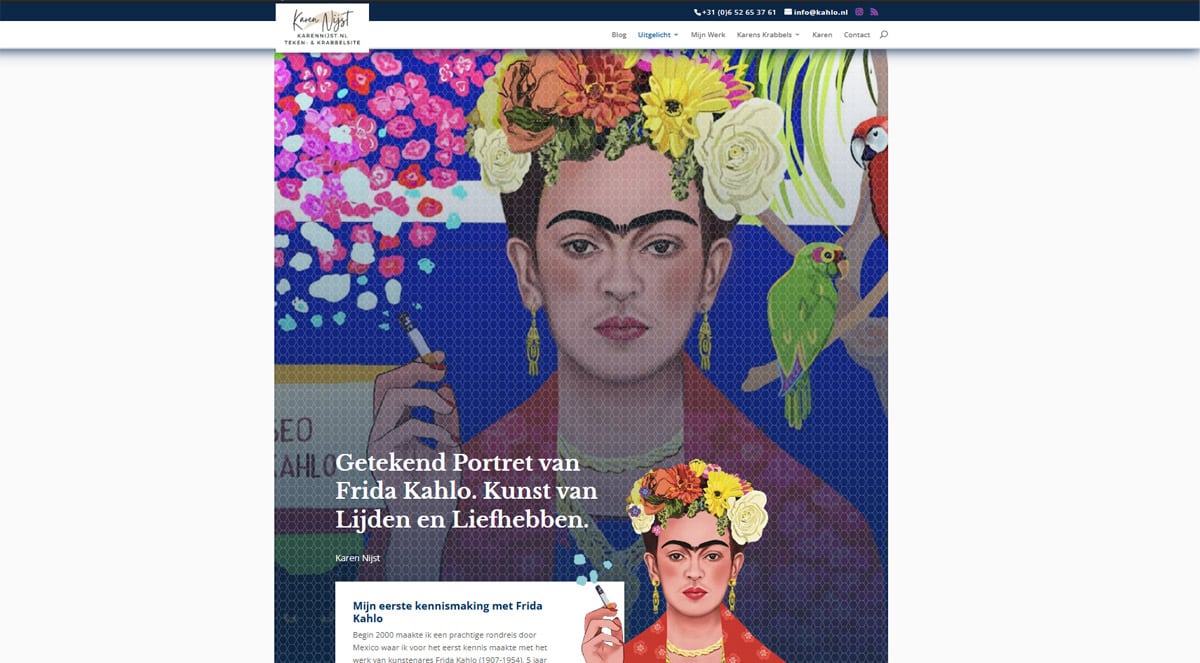 Printscreen webartikel Frida Kahlo