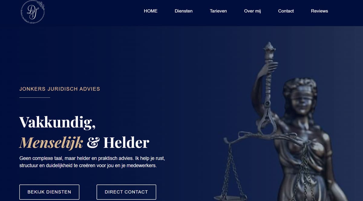 Printscreen website Marianne Pouwels
