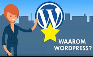 Een avatar met Wordpress logo en de tekst Waarom WordPress?