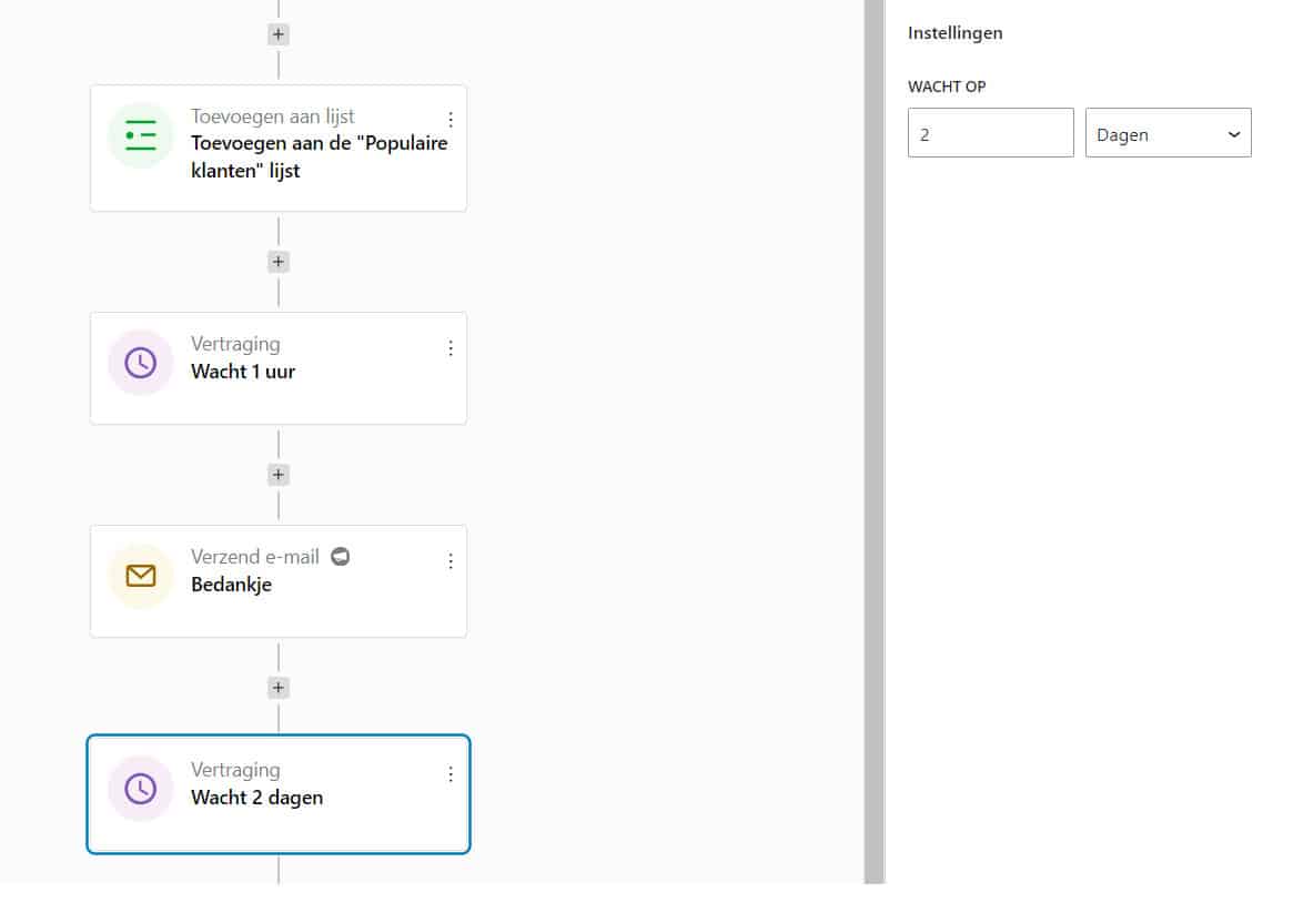 Printscreen  flow instellen van een reminder
