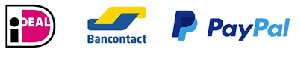 3 logo's van Ideal, Bancontact en Paypal