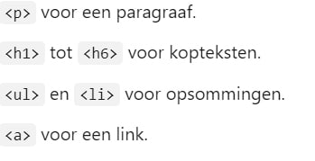 Voorbeelden html tags