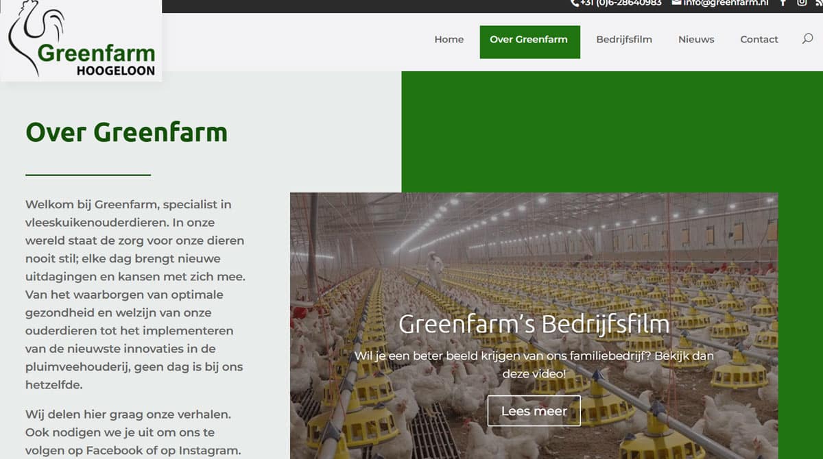 Printscreen website Greenfarm