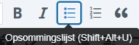 Voorbeeld menu Opsommingsijst