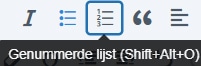 Voorbeeld menu Genummerde Lijst