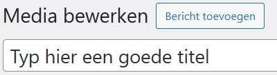 Voorbeeld veld om de titel aan te passen of maken