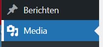 Knop in WordPress om naar de map Media te gaan